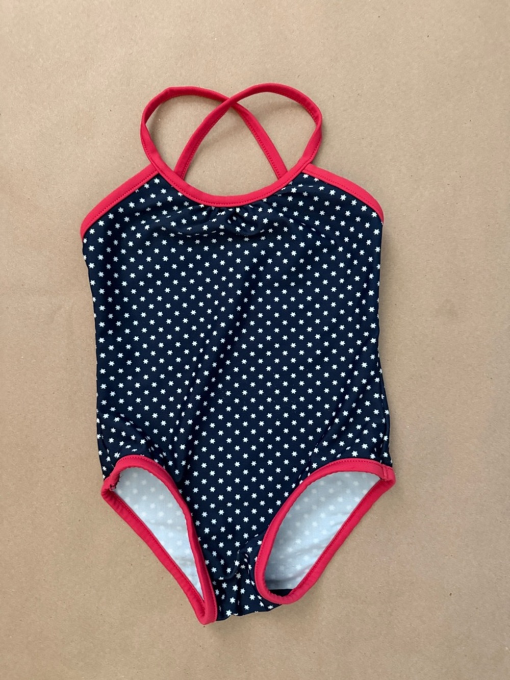 GAP Navy Star One-Piece Swimsuit with Red Trim great for 4th of July